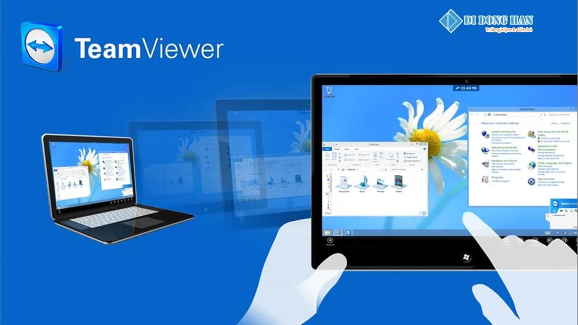 Giao diện TeamViewer QuickSupport giúp kỹ thuật viên chia sẻ màn hình và hỗ trợ điện thoại từ máy tính.