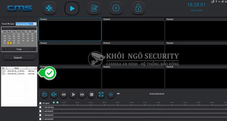 Các file dữ liệu đã ghi trên thẻ nhớ camera Yoosee sau khi tìm kiếm