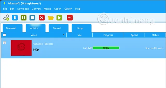 Quá trình tải nhạc Spotify đang diễn ra và báo cáo trạng thái thành công