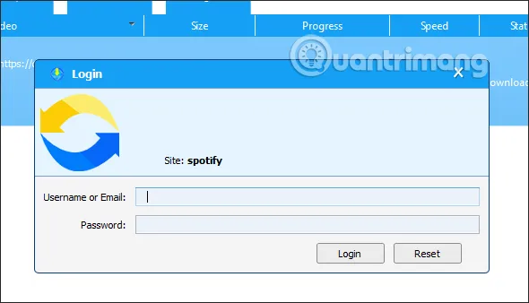 Yêu cầu đăng nhập tài khoản Spotify để sử dụng Allavsoft tải bài hát