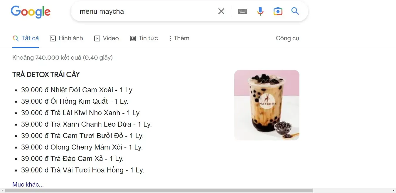 Hình ảnh minh họa thanh tìm kiếm Google với các từ khóa chính xác