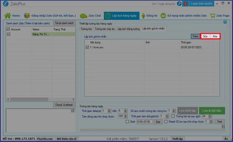 Sửa và xóa tin nhắn