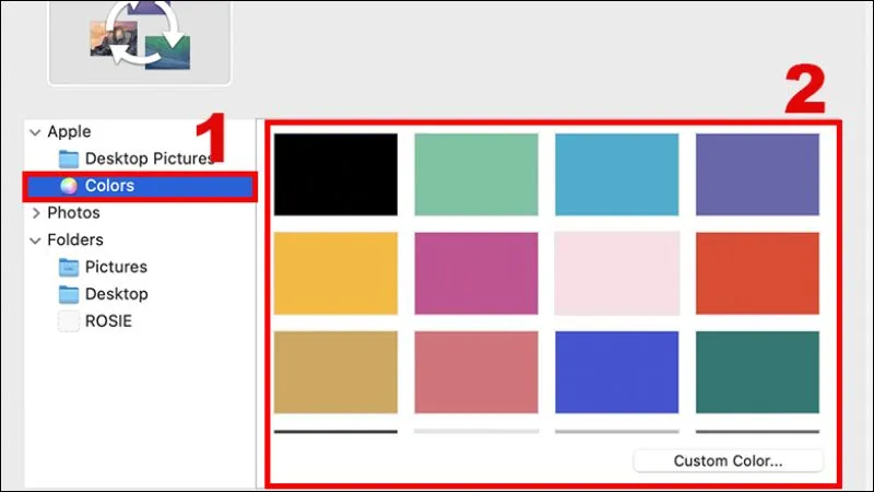 Cài đặt màu đơn sắc làm hình nền thay vì hình ảnh trên hệ điều hành macOS