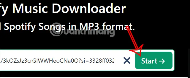 Dán liên kết URL bài hát Spotify vào công cụ SpotMate