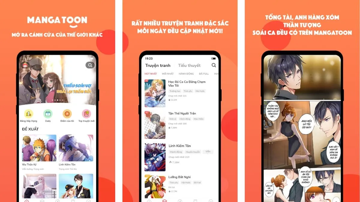 Kho truyện khổng lồ trên MangaToon, đa dạng thể loại comic và manga