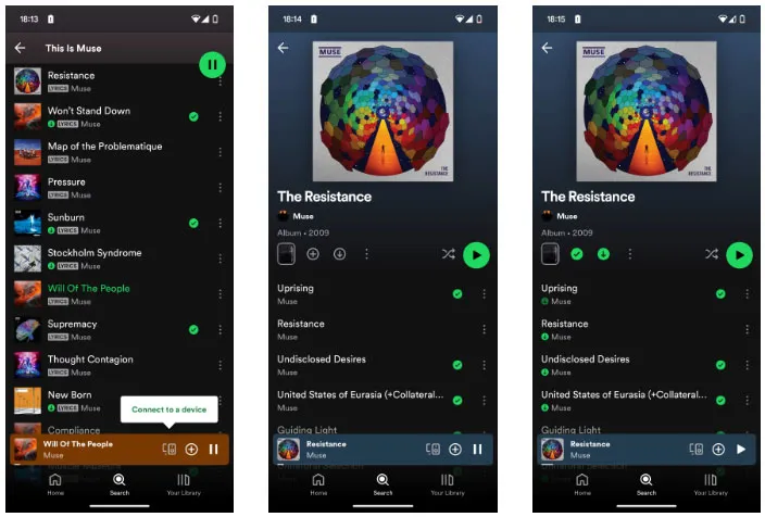 Album Spotify đã được tải xuống hoàn tất để nghe ngoại tuyến trên ứng dụng