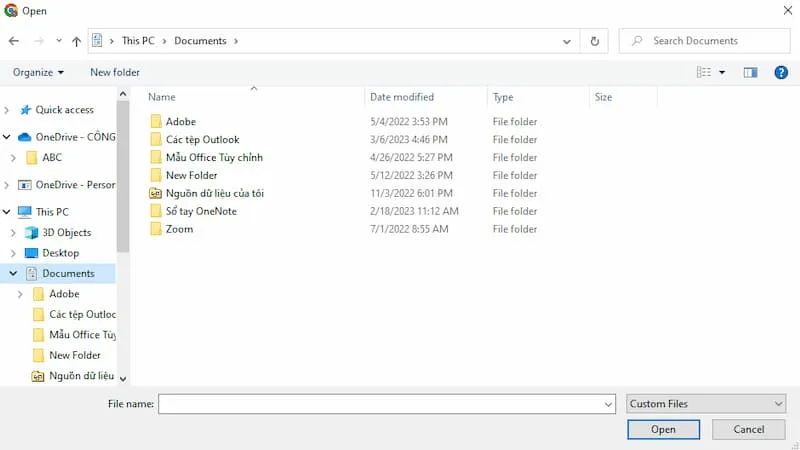 Tải tệp tin Word lên từ máy tính để tiến hành chỉnh sửa trong Word 365