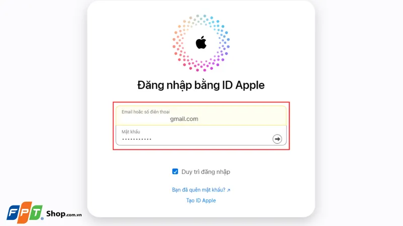 Đăng nhập vào giao diện Photos của iCloud trên nền tảng web