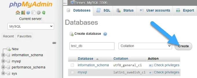 Tạo một cơ sở dữ liệu