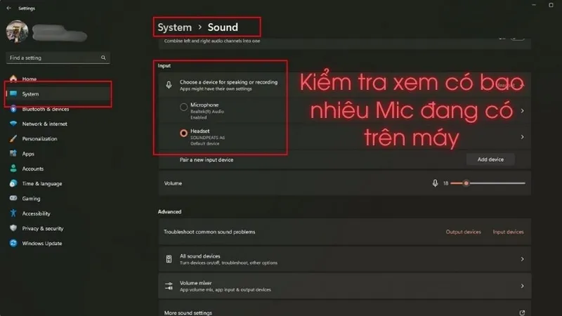Danh Sách Các Thiết Bị Input Âm Thanh Trên Windows