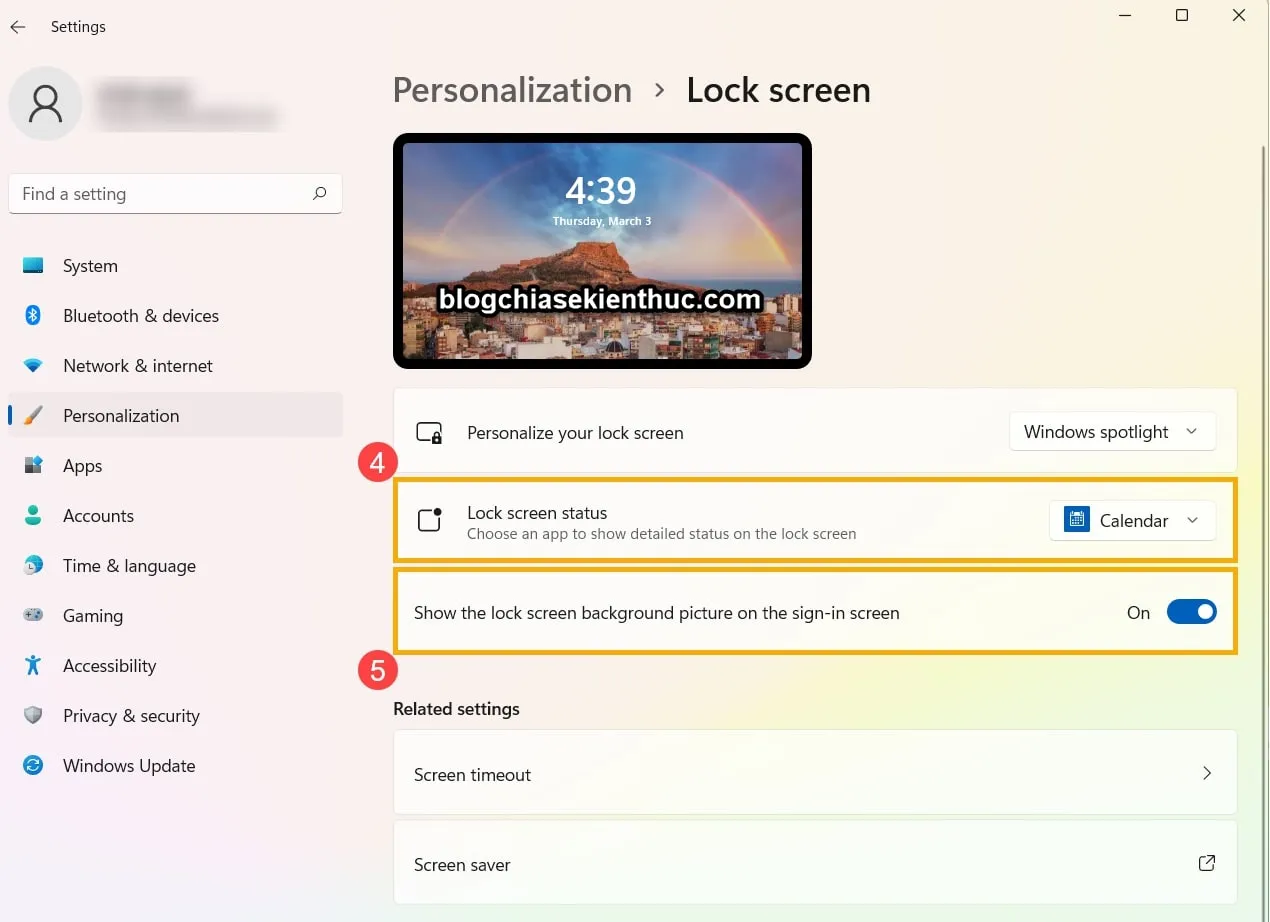 Thiết Lập Trạng Thái Hiển Thị Ứng Dụng Trên Màn Hình Khóa Windows 11