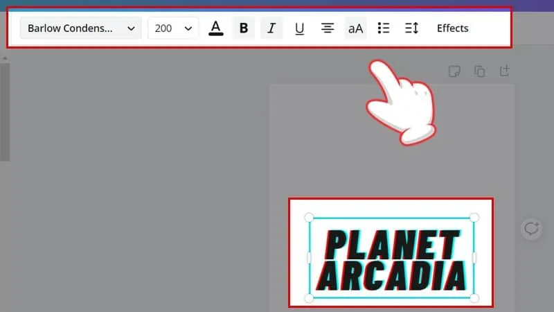 them chu trong canva