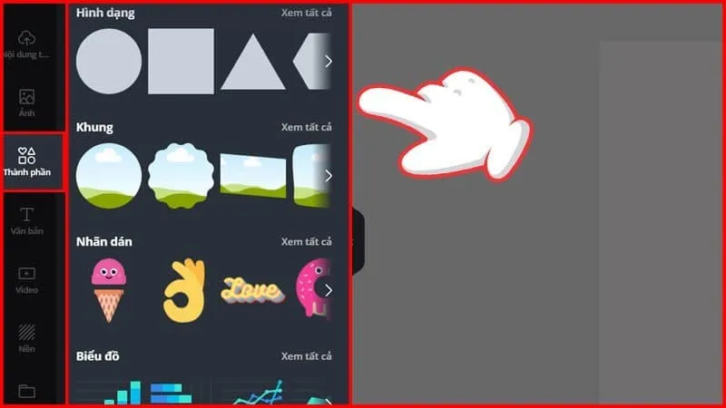 them khung nhan dan trong canva