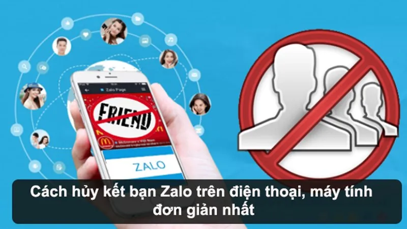 Hình ảnh minh họa giao diện Zalo và hướng dẫn cách hủy kết bạn Zalo trên máy tính và điện thoại