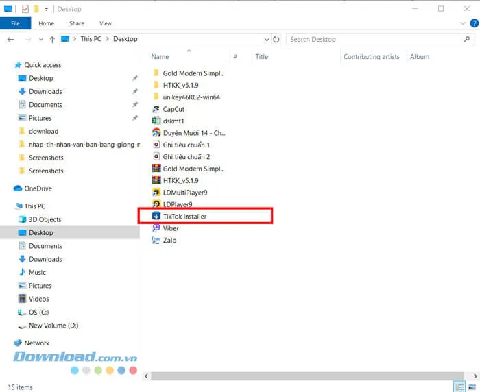 Nhấp chuột vào nút TikTok Installer