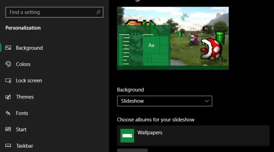 Tính năng slideshow để đổi hình nền Lenovo