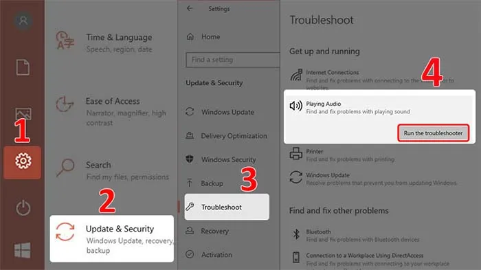 Sử dụng công cụ Troubleshooter tích hợp để tự động chẩn đoán lỗi âm thanh trên Windows 10