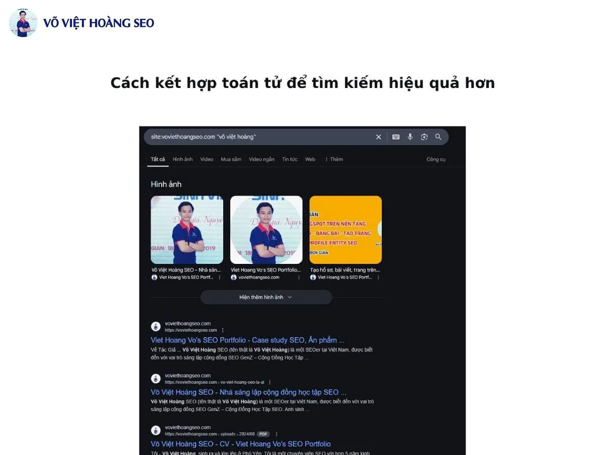 Hướng dẫn kết hợp toán tử để tối ưu hóa tìm kiếm, lọc nhiễu thông tin