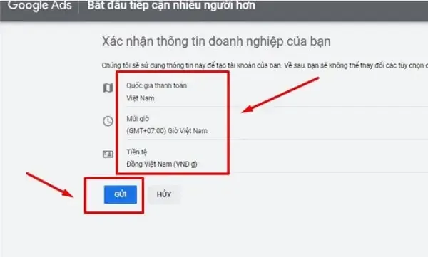 Hình ảnh minh họa tạo tài khoản google ads thứ tư