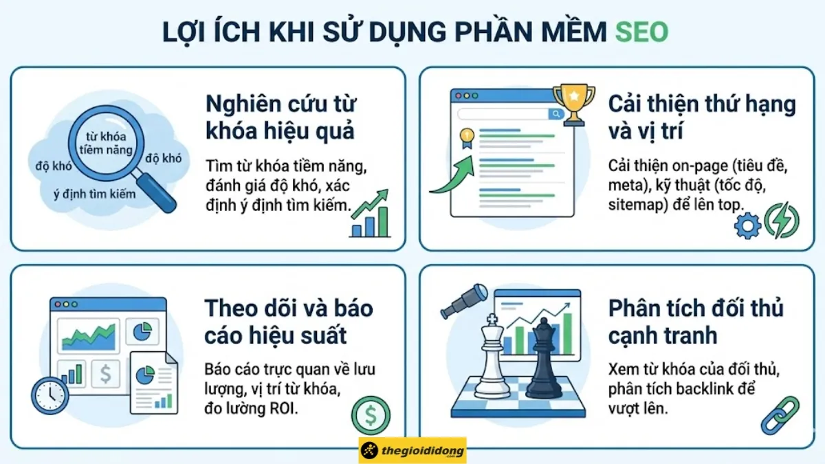 Lợi ích khi sử dụng phần mềm SEO