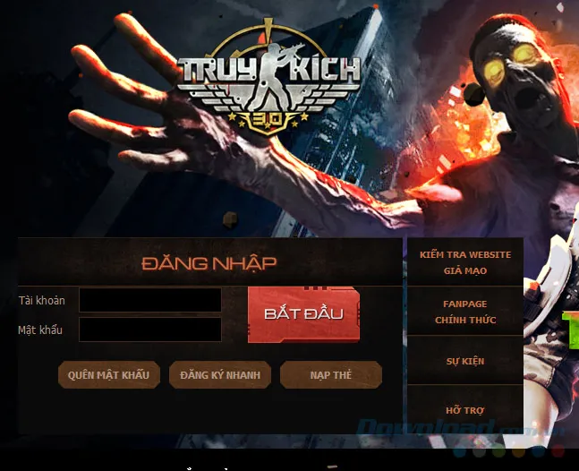 Giao Diện Đăng Nhập Của Client Truy Kích, Ổn Định Hơn So Với Phiên Bản Web Khi Áp Dụng Cách Chơi Truy Kích Trên Máy Tính