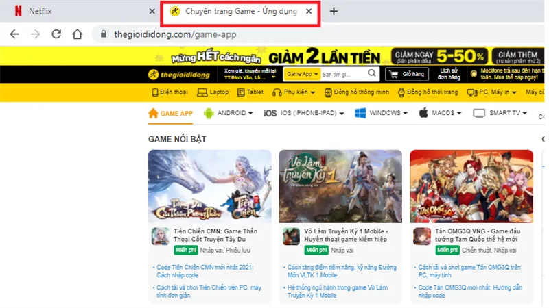 Quản lý và chọn tab trên giao diện máy tính bảng iPad