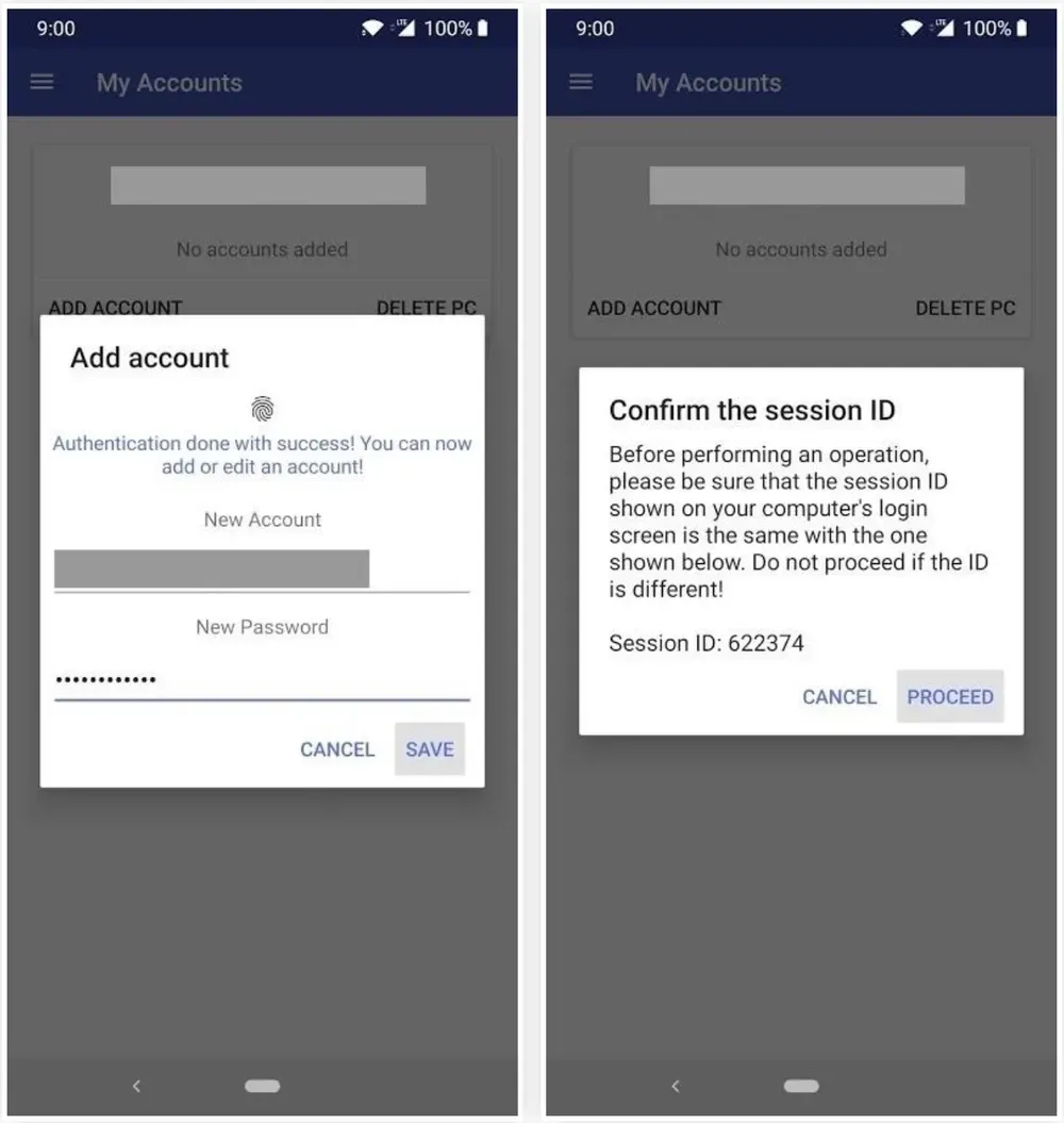Thêm thông tin đăng nhập của tài khoản Windows vào ứng dụng di động để cấu hình khóa máy tính