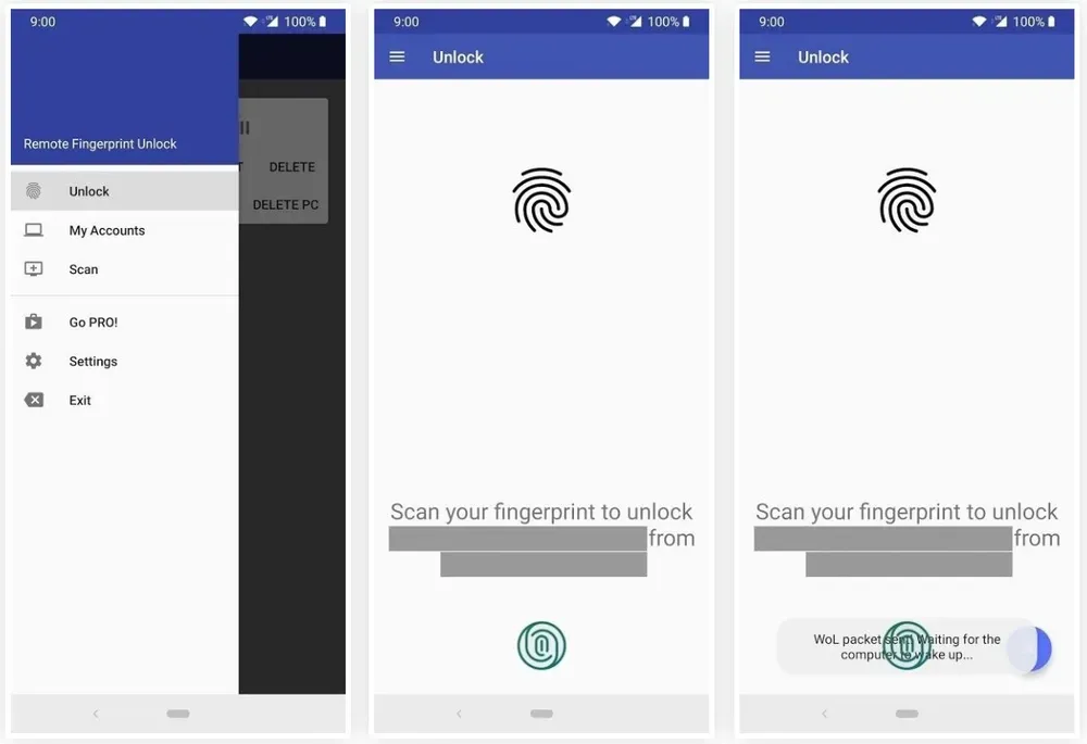 Thực hiện mở khóa máy tính từ xa bằng cảm biến vân tay trên điện thoại di động