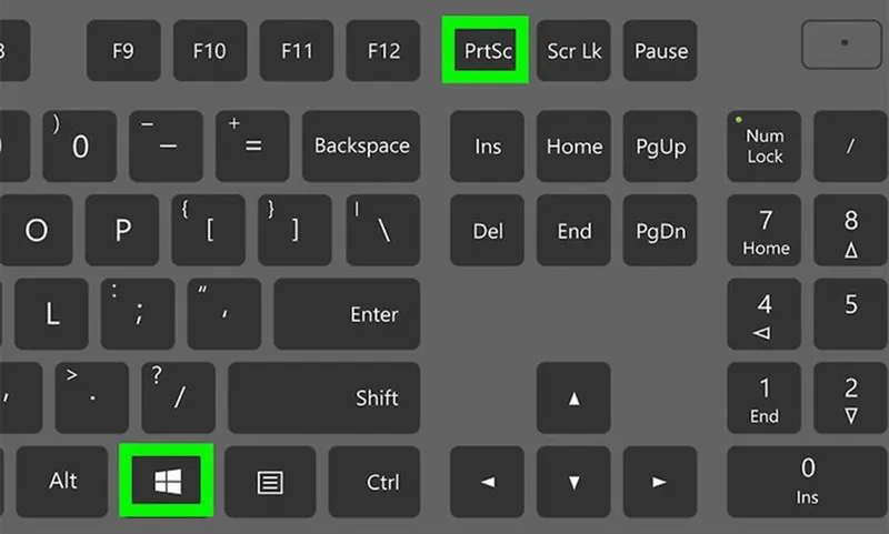 Hình ảnh minh họa tổ hợp phím Windows và Print Screen