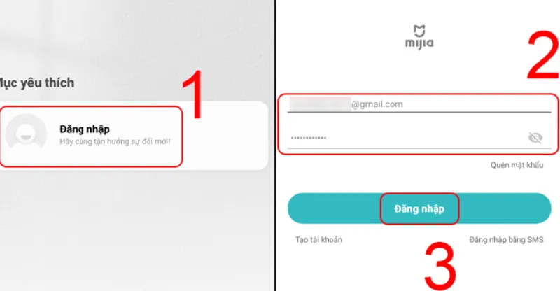 Đăng nhập tài khoản Mi Home trên máy tính để bắt đầu xem camera Xiaomi
