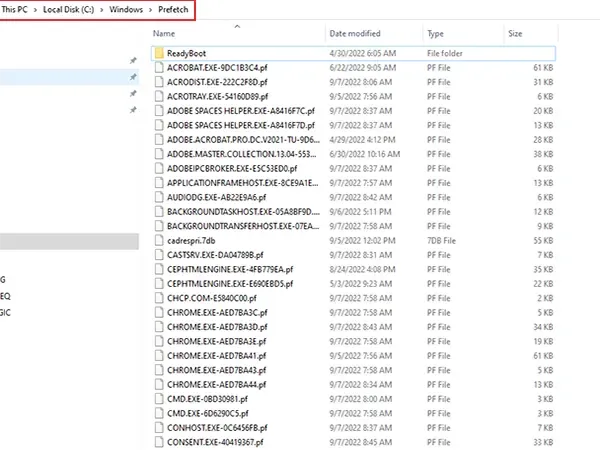 Bấm tổ hợp phím Windows + Run -> gõ lệnh Prefetch, rồi bấm Ok.