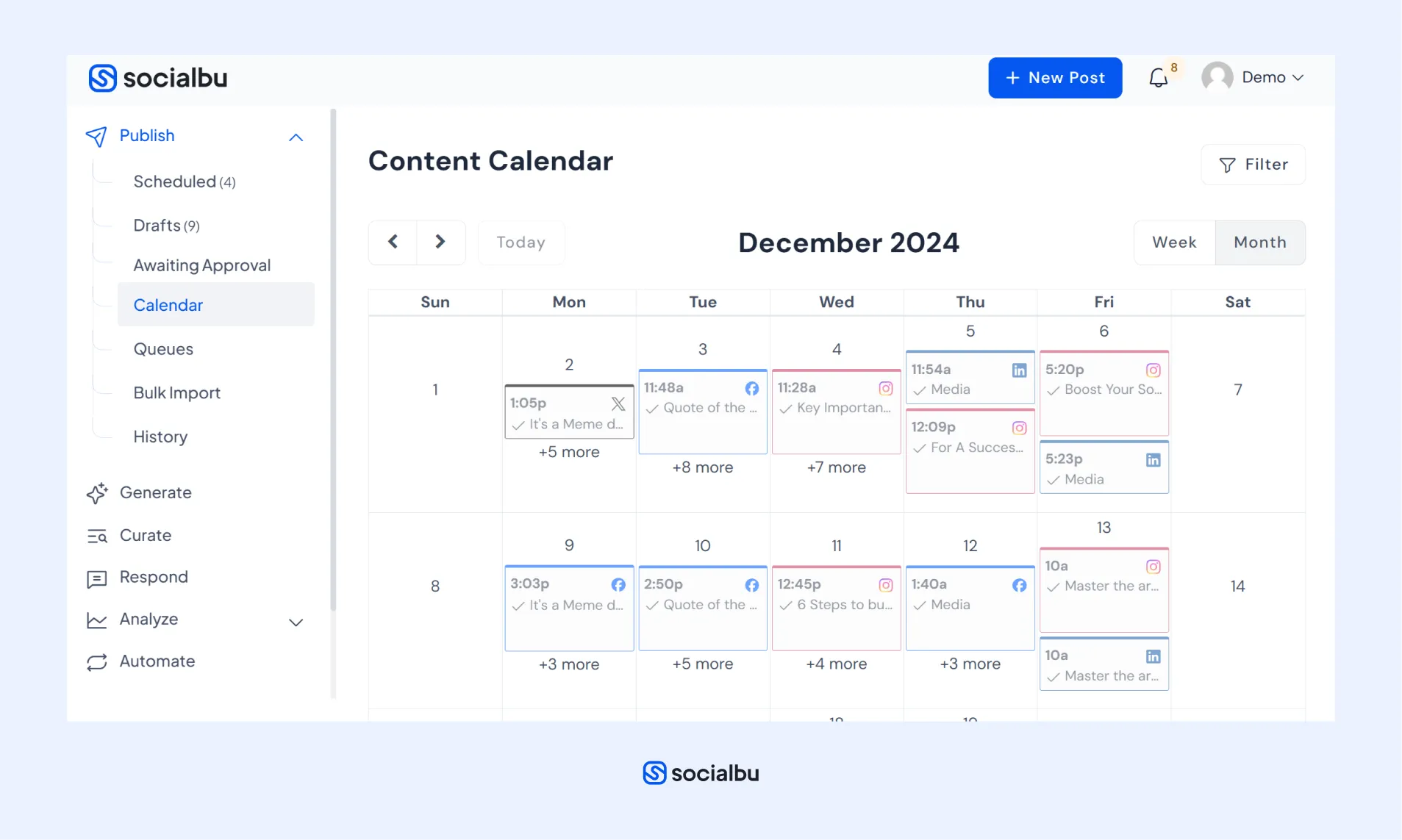 Lịch nội dung SocialBu