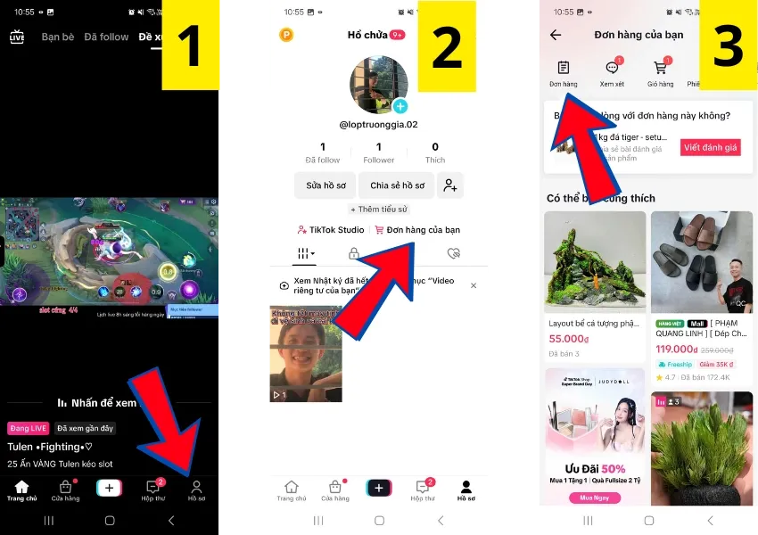 Hướng dẫn kiểm tra đơn hàng trên TikTok qua ứng dụng