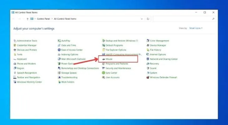 Để hiện cửa sổ Mouse Properties, người dùng chọn Mouse khi nối 2 màn hình máy tính