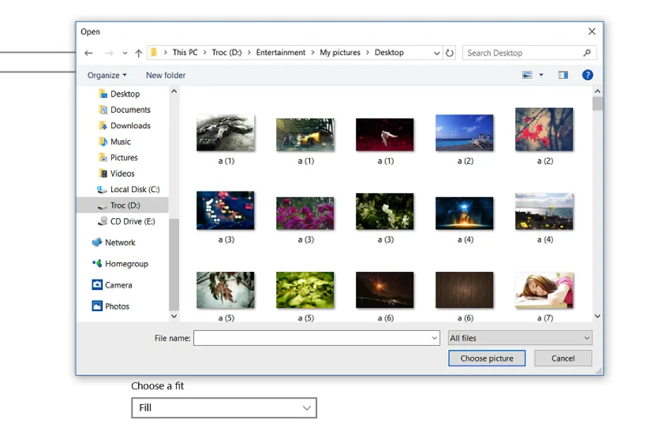 Lưu thay đổi hình nền