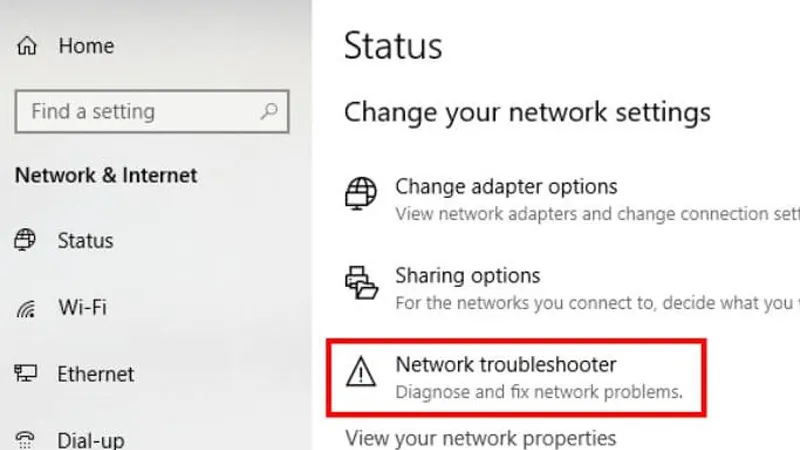 Sử dụng công cụ Network Troubleshooter của Windows để khắc phục sự cố máy tính không kết nối được mạng