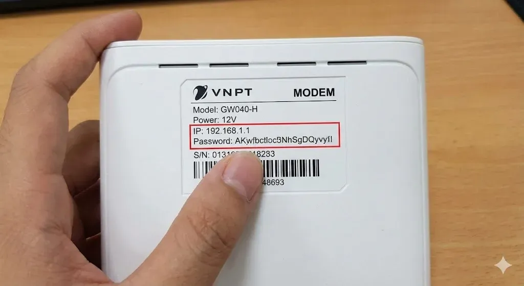 Cách xem địa chỉ IP và mật khẩu admin ở mặt sau modem VNPT