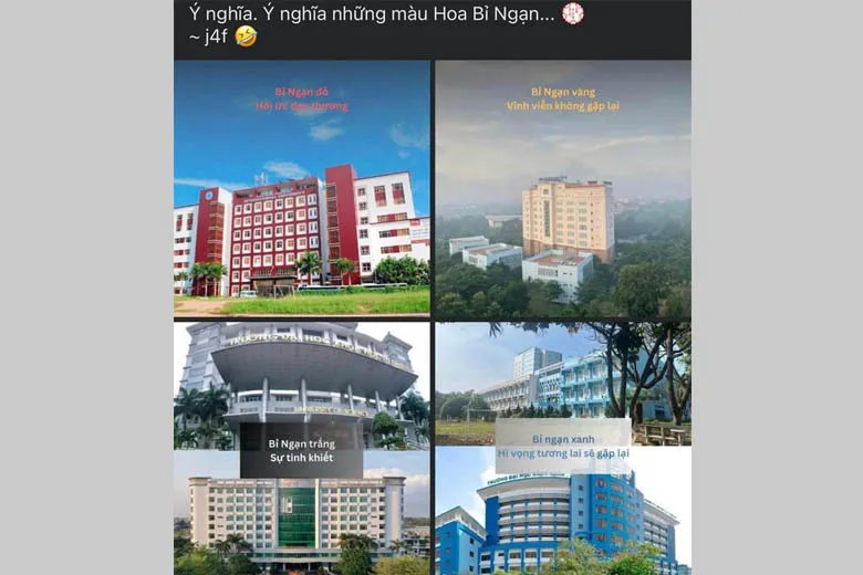 Các ngôi trường quen thuộc với bao thế hệ sinh viên cũng được ví von