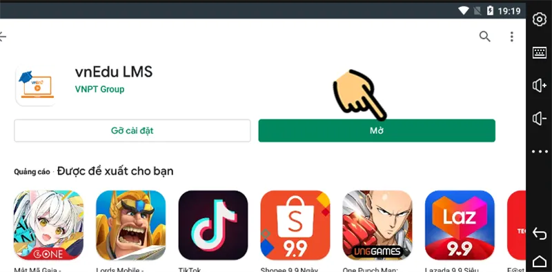 Nhấn chọn Cài đặt