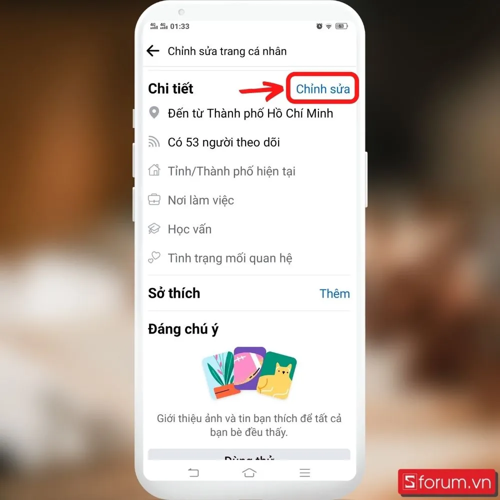 Chỉnh sửa Chi tiết để tùy chọn hiển thị Người theo dõi trên Facebook