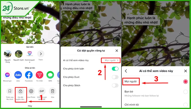 Bật chế độ mọi người cho video tiktok của bạn