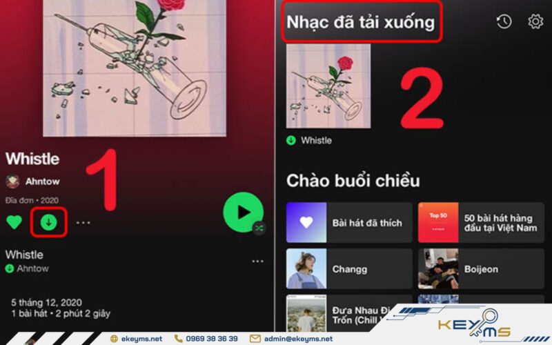 Biểu tượng tải xuống chuyển sang màu xanh lá cây khi hoàn thành