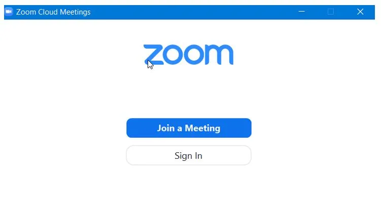 Giao diện khởi động ban đầu của Zoom sau khi hoàn tất cách tải phần mềm Zoom Cloud Meeting cho máy tính