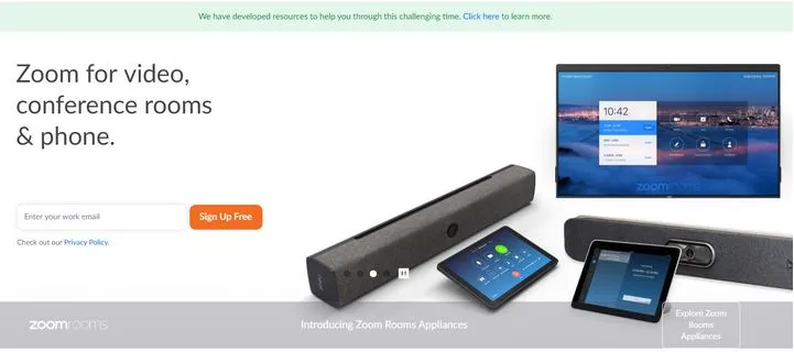 Màn hình đăng nhập và đăng ký tài khoản Zoom Meeting