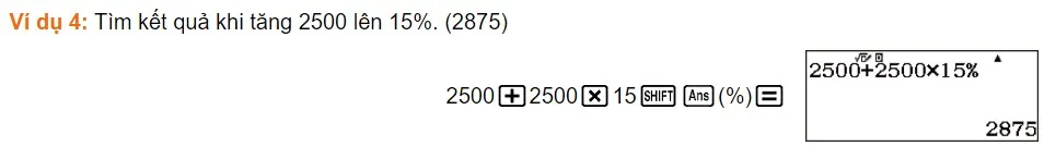 Cách tính giá trị theo phần trăm tăng/giảm