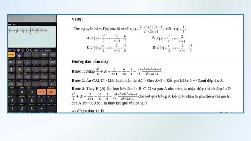 Cách Bấm Máy Tính Họ Nguyên Hàm Chính Xác: Hướng Dẫn Toàn Diện Cho Học Sinh, Sinh Viên