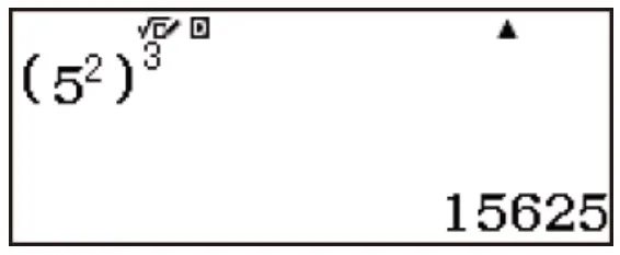 Kết quả cuối cùng của phép tính lũy thừa kép trên Casio FX 580VNX là 15625