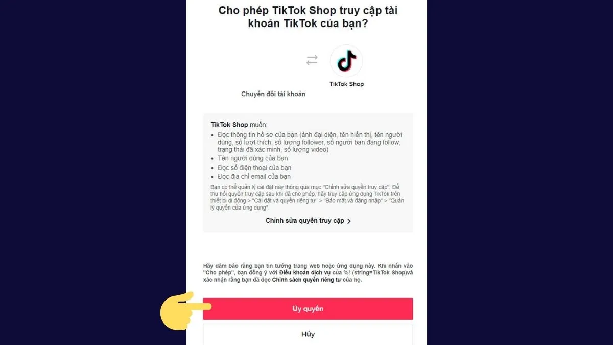 Cách đăng ký bán hàng trên TikTok Shop cá nhân - bước 4