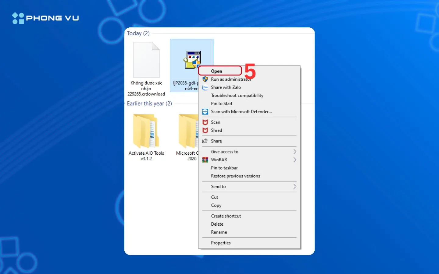 Lỗi máy in không được nhận diện