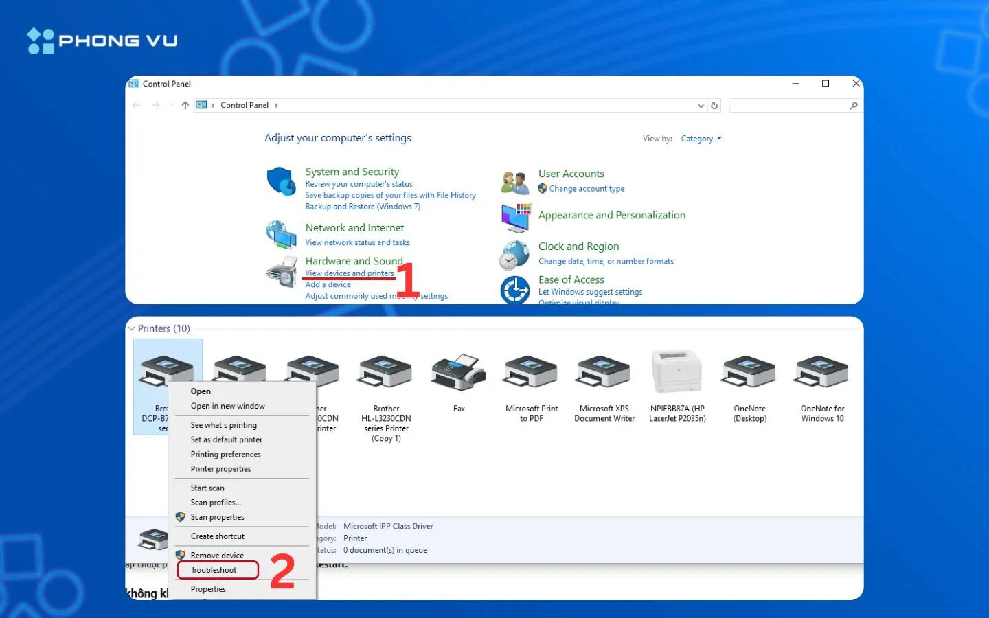 Lỗi máy in không nhận lệnh in